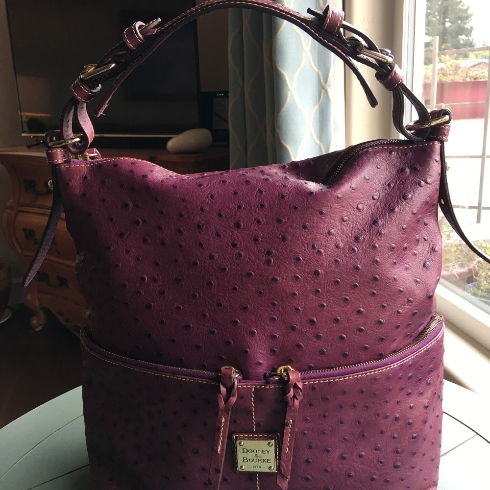 Dooney & Bourke Purple Ostrich Hobo